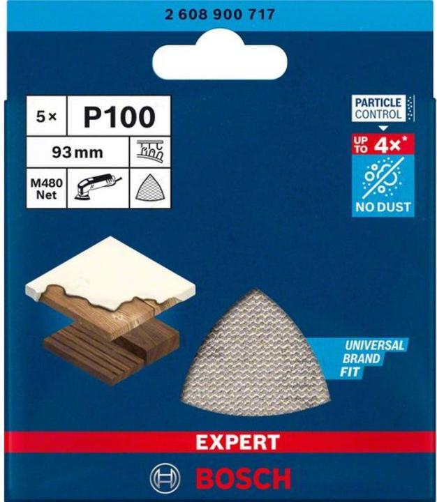 Immagine prodotto Bosch Professional Zubehör Expert M480 Rete di levigatura per levigatrice Delta, 93 mm, G 100, 5 pezzi. (100)