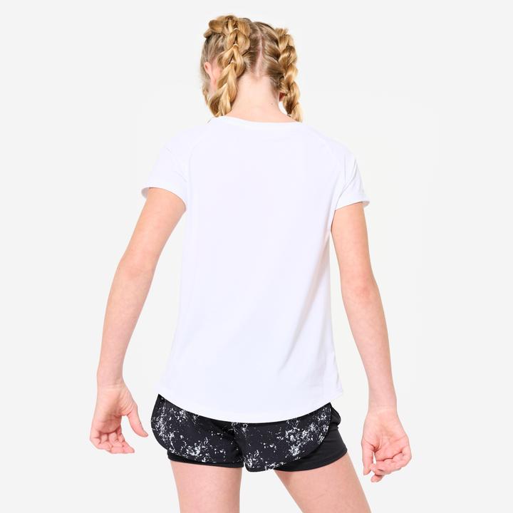 Actual product image Decathlon T-Shirt Kinder Mädchen atmungsaktiv - weiss