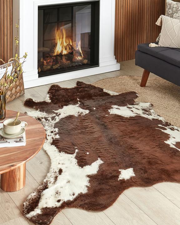 Produktbild Beliani Kunstfell-Teppich Kuh braun / weiss 150 x 200 cm BOGONG