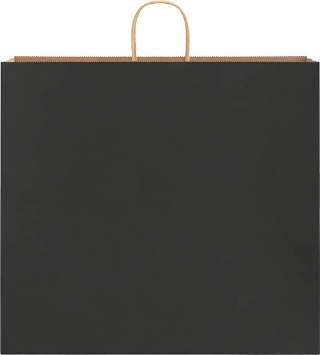 Produktbild VidaXL Kraftpapiertüten 50 Stk. mit Henkel Schwarz 54x15x49 cm Papiertüte (Geschenktüte, 50 x)