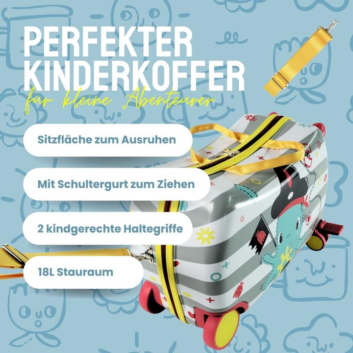 Produktbild Hermex Kinderkoffer Hartschalenkoffer Reisegepäck Kindertrolley Koffer (18 l, Handgepäck (bis 50l))