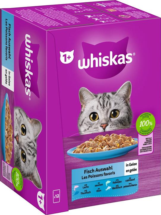 Immagine prodotto Whiskas Fisch Auswahl in Gelee (Adulto, 12 pz., 1020 g)
