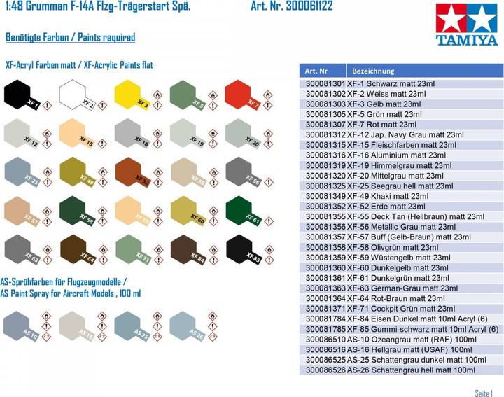 Nutritional values and ingredients Tamiya 1/48 F-14A Tomcat (late) Carrier Launch Set