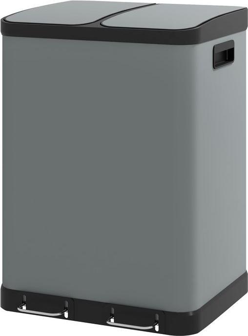 Produktbild Swisshandel24 Mülleimer 2 x 30L Treteimer mit Deckel, Fusspedal, Inneneimer, Metall (60 l)
