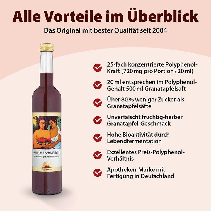 Produktbild Dr. Jacob's Granatapfel Elixier fermentiert (1 Stück, Flüssigkeit, 897 g)