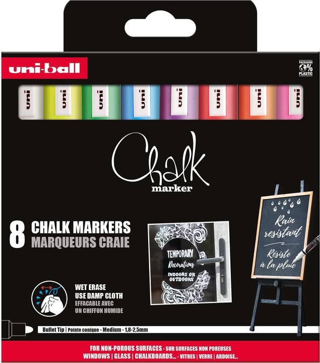 Uni-ball Chalk Marker (Assortiert, 2 mm, 8 x)