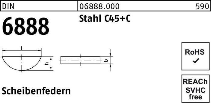 Produktbild Scheibefeder DIN 6888 5 x 7,5 Stahl C45+C