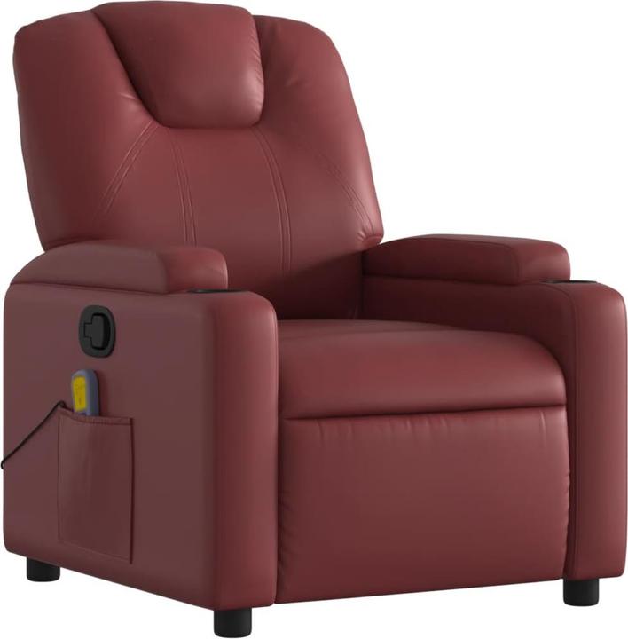 Actual product image VidaXL Massage chair wine red imitation leather,Colour: Wine red,Material
