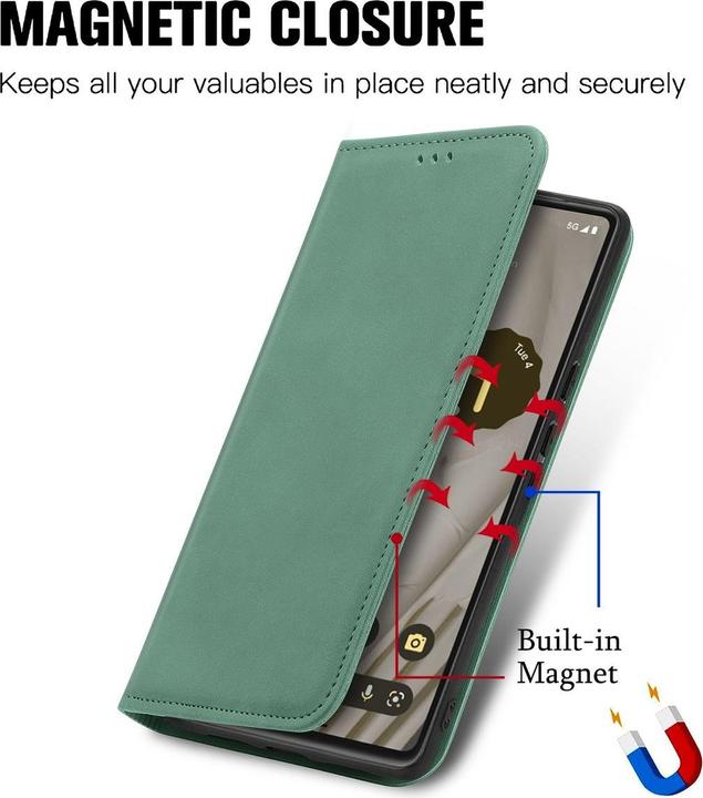 Actual product image König Design Case Mobile Protection for Google Pixel 7A Case Cover Flip Pocket Wallet Cases New (Google Pixel 7a)