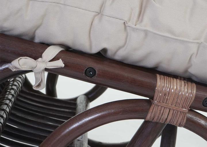 Produktbild Swisshandel24 Schaukelstuhl, Schwingsessel Rattansessel, braun - Auflage creme
