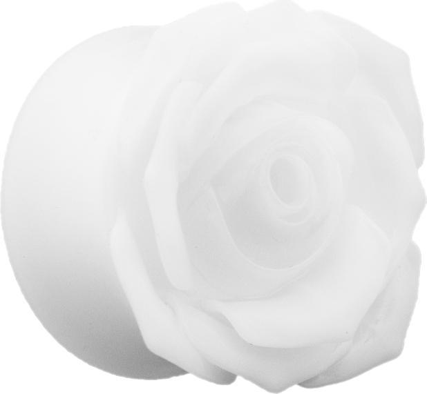 Star Piercing Flared Tunnel weiss Rose (Harz, ohne Messing)