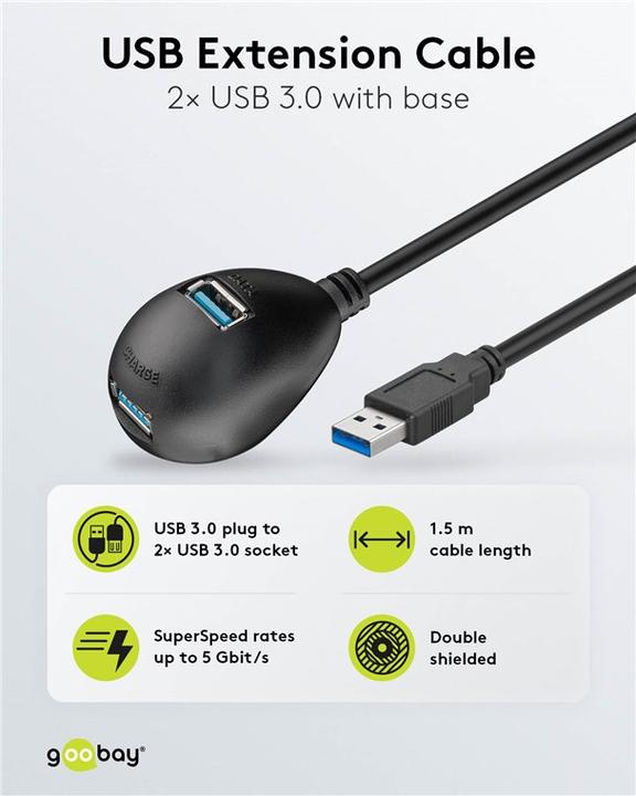 Image du produit Goobay USB A - USB A (1.50 m, USB 3.0)