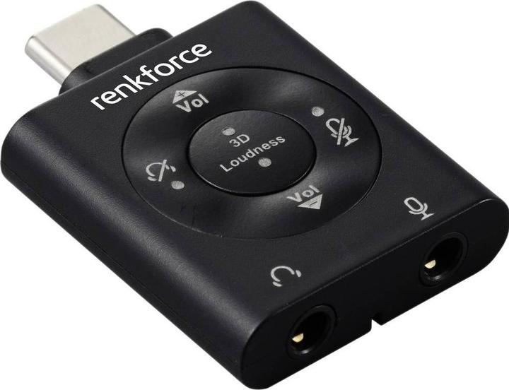 Productafbeelding Renkforce USB-C®, Audio Adapter (1x USB-C® Stecker - 1x Mikrofon (3.5 mm Klinke) (USB Type C, 3,5 mm aansluiting)
