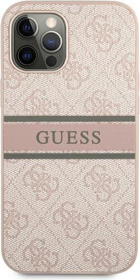 Immagine prodotto Guess Copertina rigida 4G a strisce stampate (Realme 12 Pro+, Apple iPhone 12)