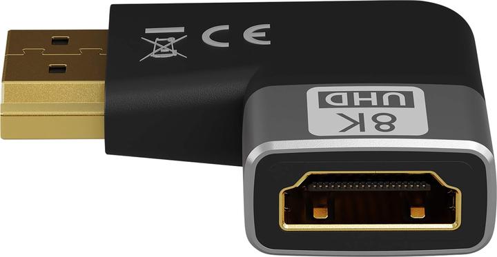 Produktbild Goobay HDMI-Winkeladapter 90° horizontal, 8K @ 60 Hz, vergoldet (HDMI)