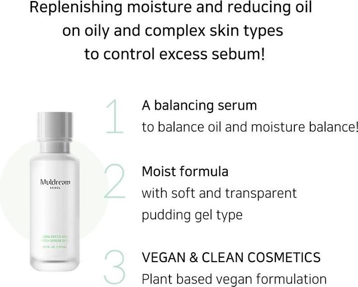 Immagine prodotto Muldream Siero Tonico Fresco Verde Mite Vegano (110 ml)