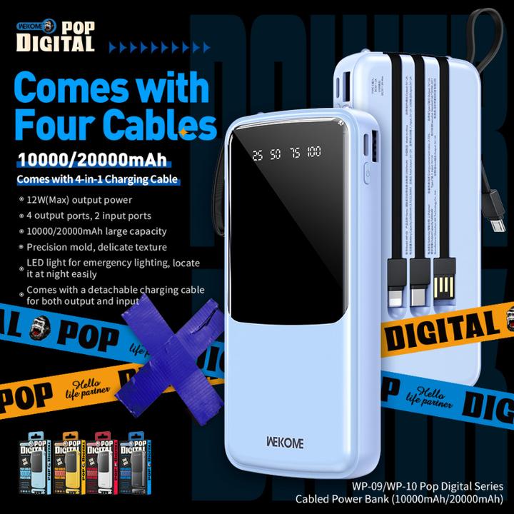 Produktbild Wekome Power bank USB-C/Lightning/MicroUS (20000 mAh, 12 W, 12 Wh)