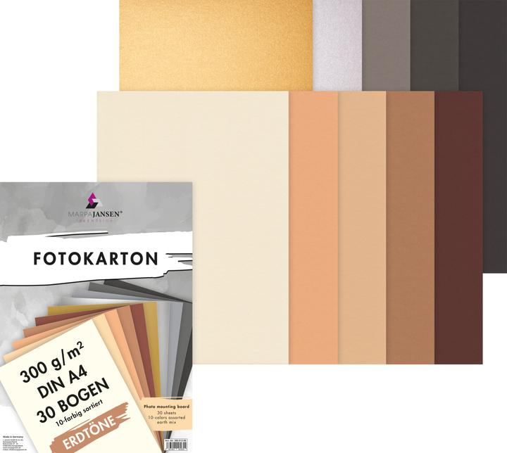 Actual product image MarpaJansen Photo cardboard assortment "Earth tones", A4, 30 sheets (300 g/m², 1 x)