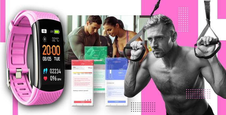 Image du produit Giewont Fit&GO Duo GW200-4 Smartband - Noir + Bracelet Think Pink