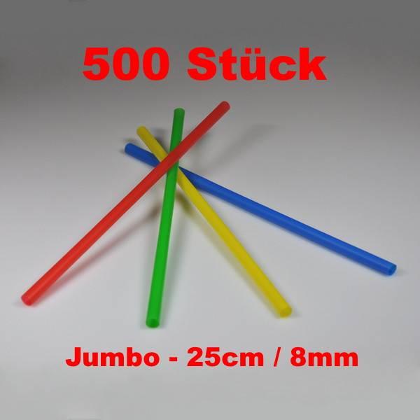 Produktbild Wimex.eu 500 Trinkhalme JUMBO bunt gemischt 25 cm, 8mm (500 x)
