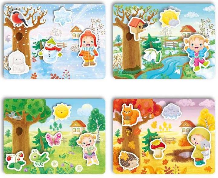 Produktbild Montessori Lernspiel, Plastikkarten mit Klettverschluss - Jahreszeiten - Seasons ® by Far far land