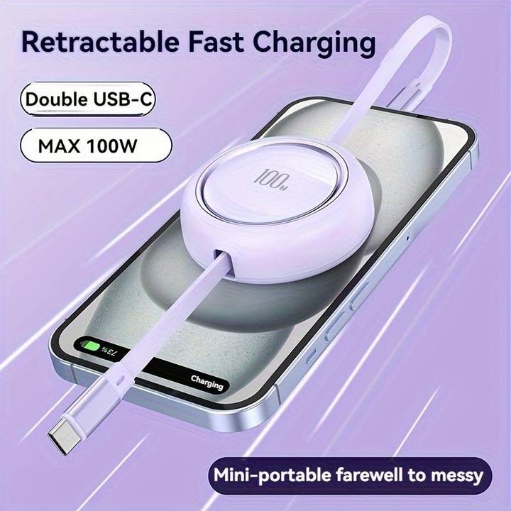 Immagine prodotto PhoneLook Cavo retrattile USB-C di doppio tipo con ricarica rapida QC3.0 100W t (USB 3.0, 100 W)