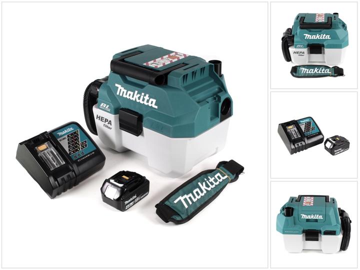 Actual product image Makita DVC 750 LRM1X1 Battery Vacuum Cleaner Wet and Dry 18 V Portable + 1x 4.0 Ah Battery and (Wet dry vacuum cleaner)