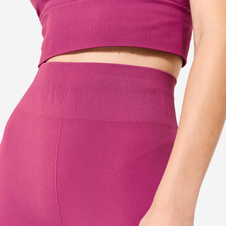Kimjaly Radlerhose Yoga nahtlos - braun mit Gingkoblatt (S)