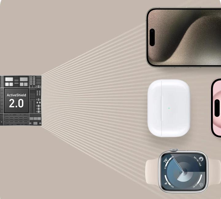 Produktbild Anker MagGo Magnetic Wireless Charger 15W, 3-in-1 Pad, White, EU Plug (25 W)