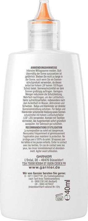 Actual product image Garnier Ambre Solaire Sensitive expert+ Anti-Oxidative Super UV (Sun cream face, SPF 50+, 40 ml, 150 g)