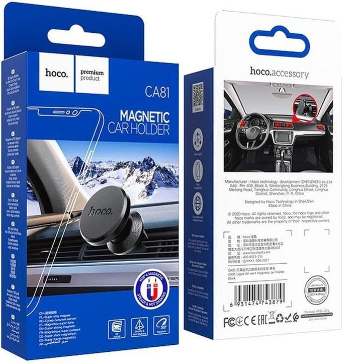 Productafbeelding Hoco - Car Holder Ligue (CA81) - Magnetic Grip for Air Vent - Black
