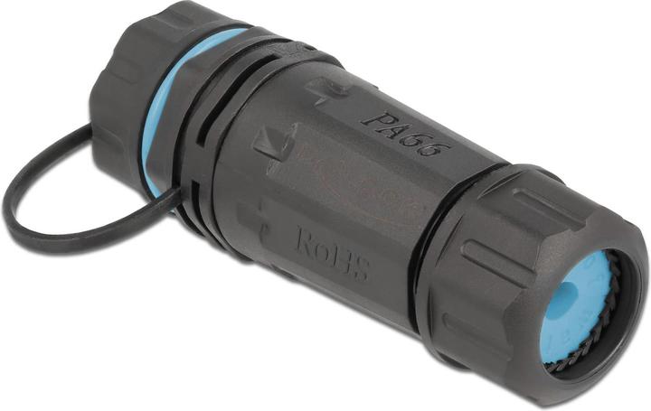 Produktbild Delock Kabelverbinder RJ45 Buchse zu RJ45 Buchse Cat.6A mit Gehäuse und Verschlusskappe wasserfest
