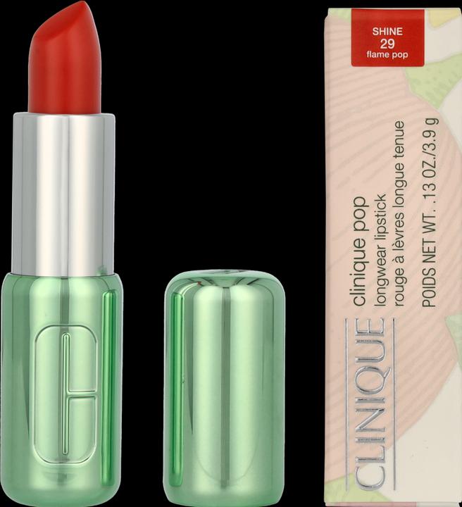 Produktbild Clinique Pop Longwear Lipstick Shine Rev it up Coral (Flame Pop)