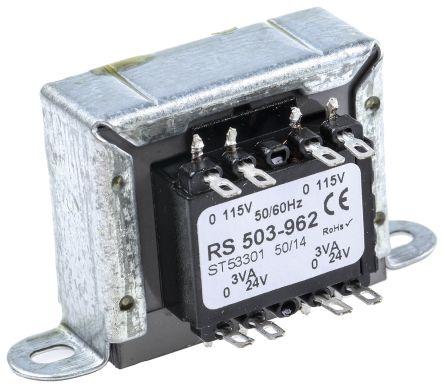 Image du produit Rs Pro Transformateur à montage sur châssis, Vin 2 x 115V