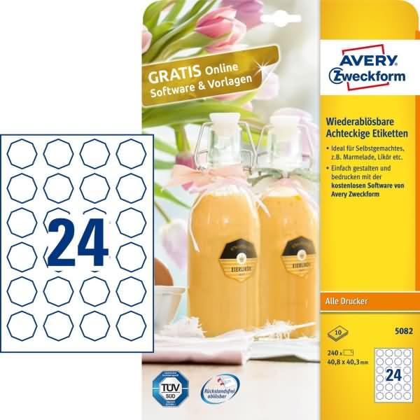 Actual product image Avery Octagonal labels, removable