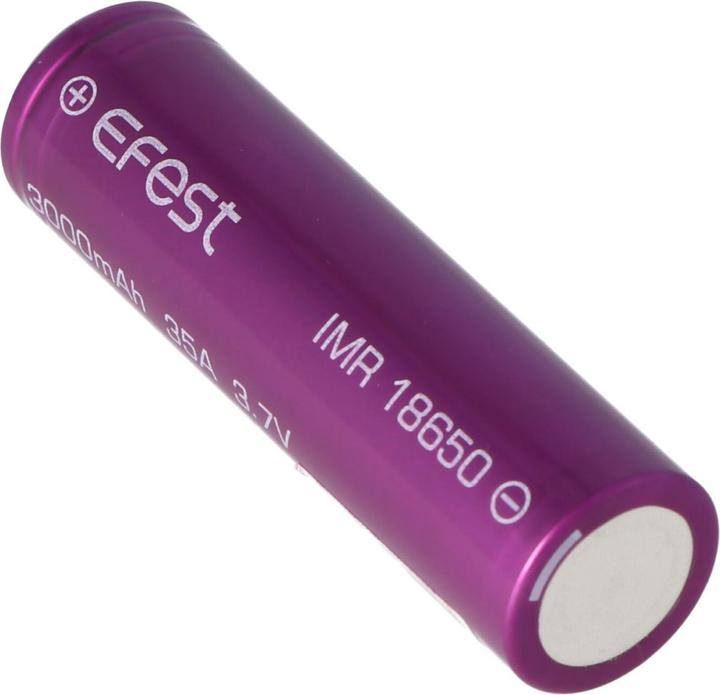 Actual product image Efest Battery Purple IMR 18650 / 35A current output (Flat Top) (1 pcs., 18650, 3000 mAh)