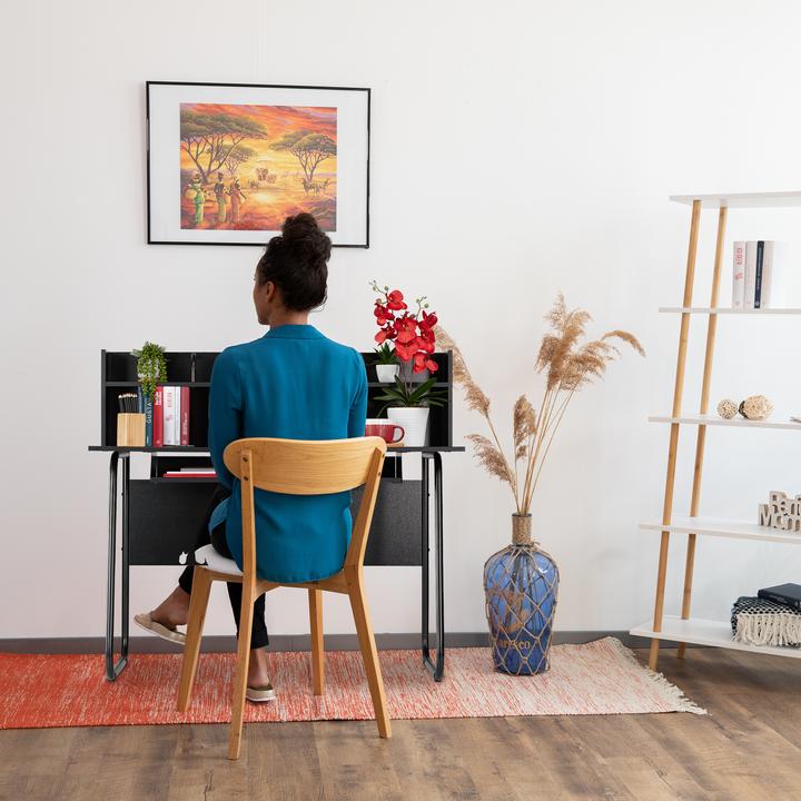 Actual product image Relaxdays Desk With Shelving (120 x 60 x 109 cm)