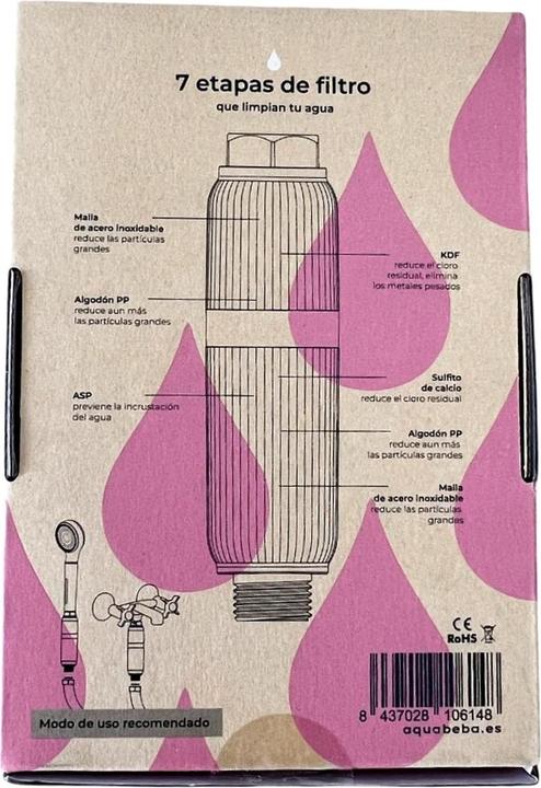 Produktbild Aquabeba Filtro Ducha Aquafilter Gold (7 x)