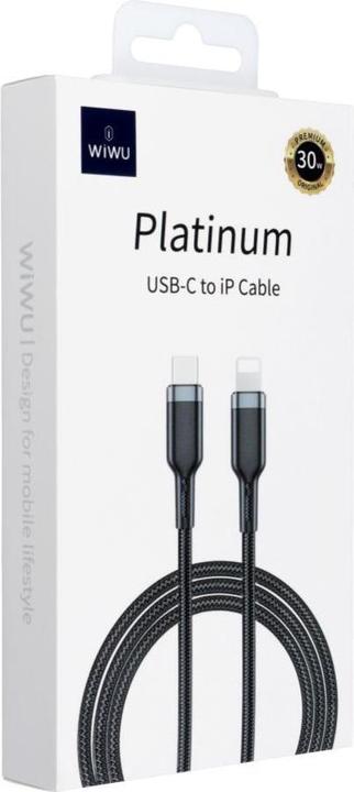 Produktbild Wiwu Cable - Platinum Series Data Cable Wi-C013 USB C to Lightning 30W 1,2m - black (1.20 m, 30 W)