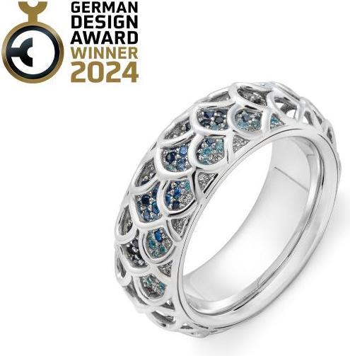 Breuning RING - E.SAFIR DUNKELBLAU/Brill. 0,332 Ct. H/si (56, 585/14 K Gold)