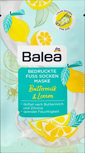 Produktbild dm Balea Fussmaske Socken (1 Paar) Buttermilk & Lemon (Fussmaske)