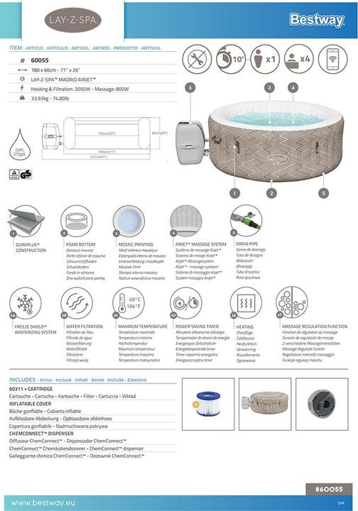 Produktbild Bestway Lay-Z-Spa Madrid (4 Pers.)