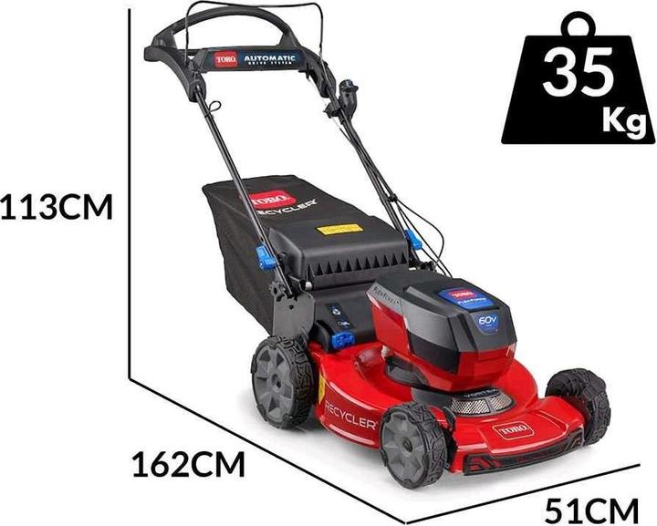 Image du produit Toro Tondeuse à gazon sans fil 60 V avec plateau de coupe Recycler 55 cm (Fonctionnement sur piles)