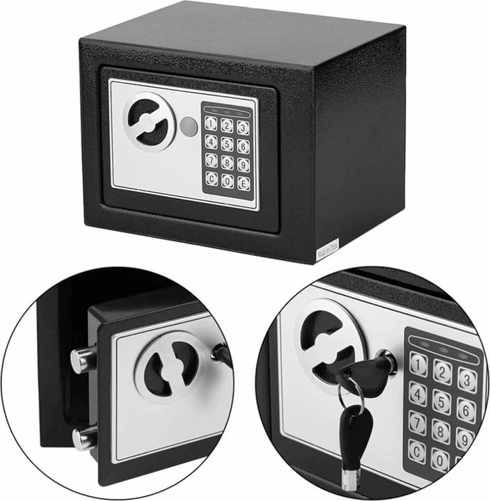 Image du produit Extralink Accueil | Coffre-fort électronique | Cassette blindée avec clé à code numérique