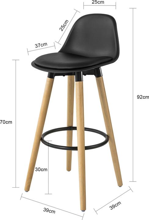 Produktbild SoBuy Barhocker mit Rücklehne