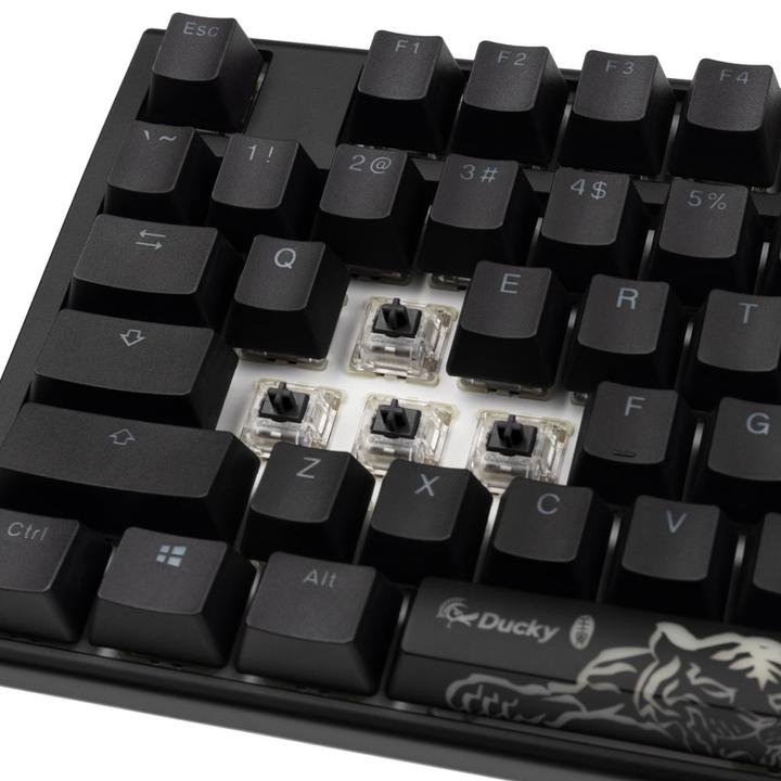 Actual product image Ducky One 3 Classic Black/White TKL Gaming Keyboard, RGB LED - MX-Black (US) (US, Cable)