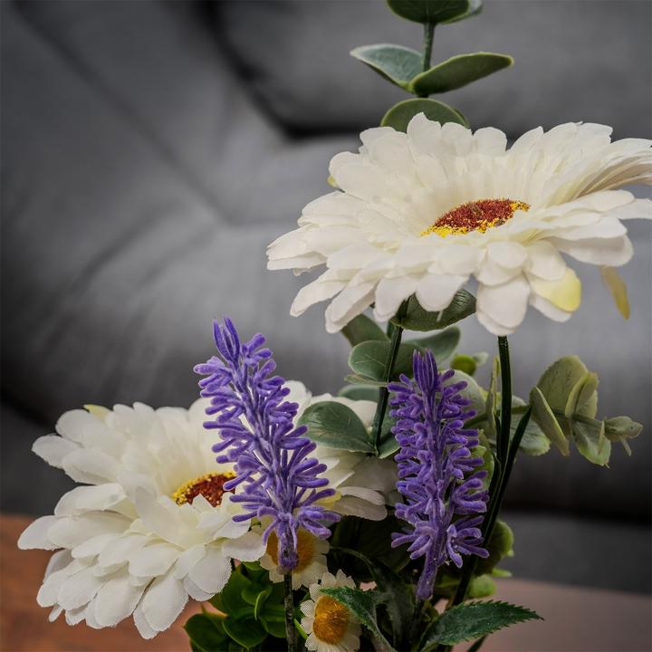 Produktbild NTK-Collection Kunstblume weisse Gerbera in Vase (36 cm)