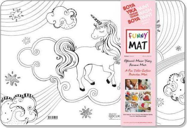 Funny Mat Tappetino da colorare lavabile Unicorno