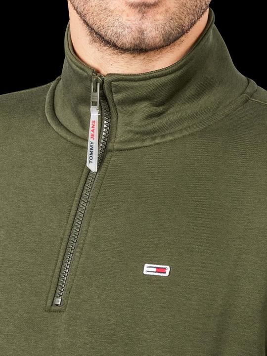 Produktbild Tommy Hilfiger Tommy Jeans Solid Zip Pullover Mock Neck dark olive (XL)