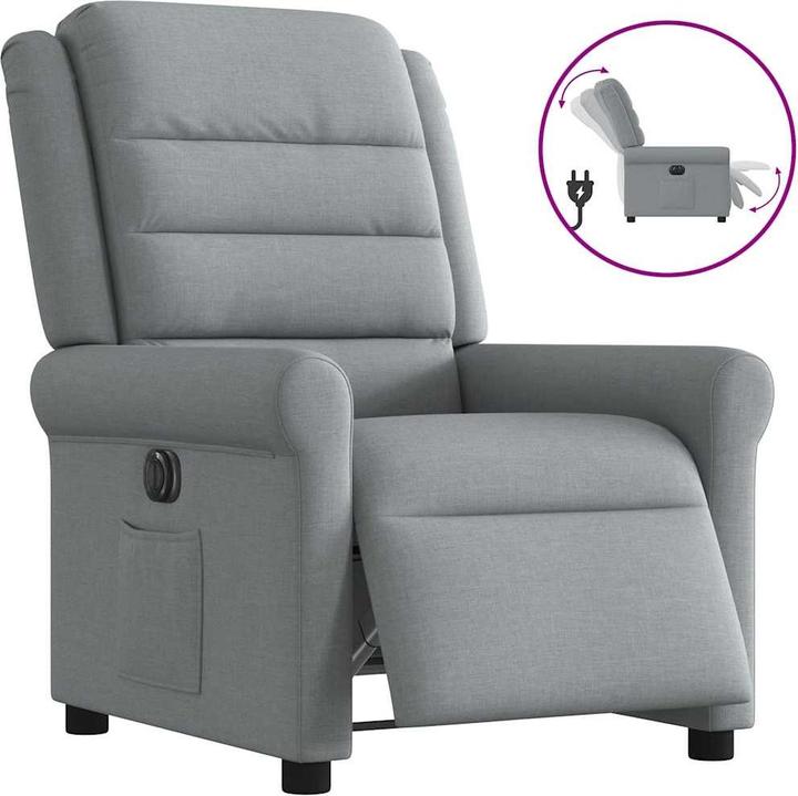 VidaXL Relaxsessel Elektrisch Hellgrau Stoff